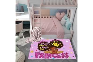 Jiospet African American Black Girl Rugs for Bedroom African American Rugs for Girls Room Princess Room Decor for Girls Bedroom Decor for Teen Girls Living Room Floor Rugs, Purple, 2'×3'