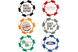 WOLF GOLF TOWELS Golf Ball Marker Poker Chips | 6 Pack | Choose Your Golf Gift Set | Golf Marker Mens Gifts | Funny Golf Gifts | Funny Golf Accessories for Men | Womens Golf Accessories