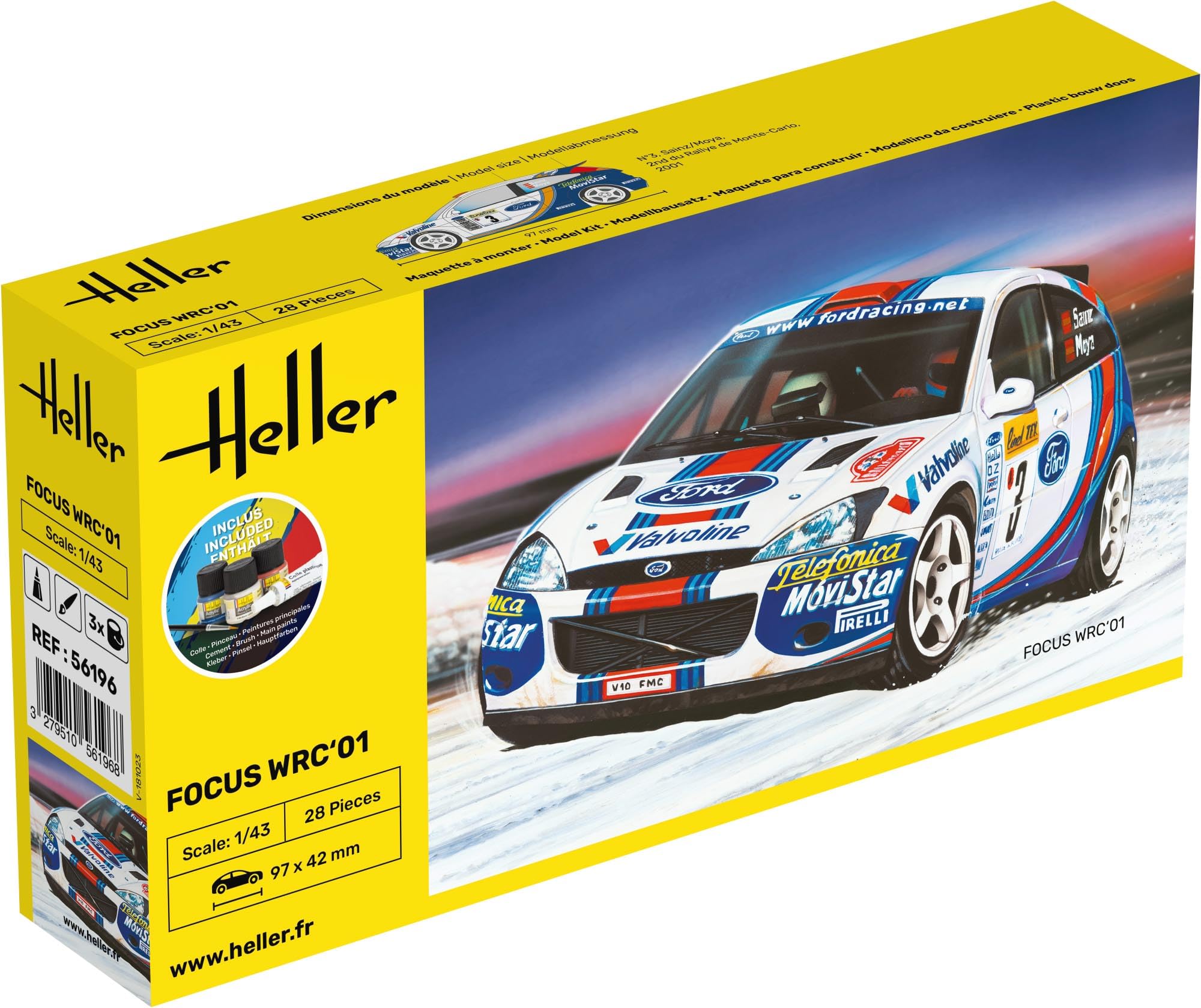 heller - Model Car Starter Kit Focus WRC'01 56196| 1:43