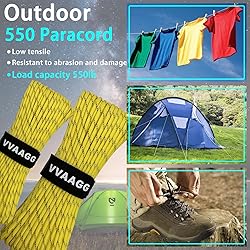 VVAAGG Reflective Paracord Rope 100FT, 7 Strand