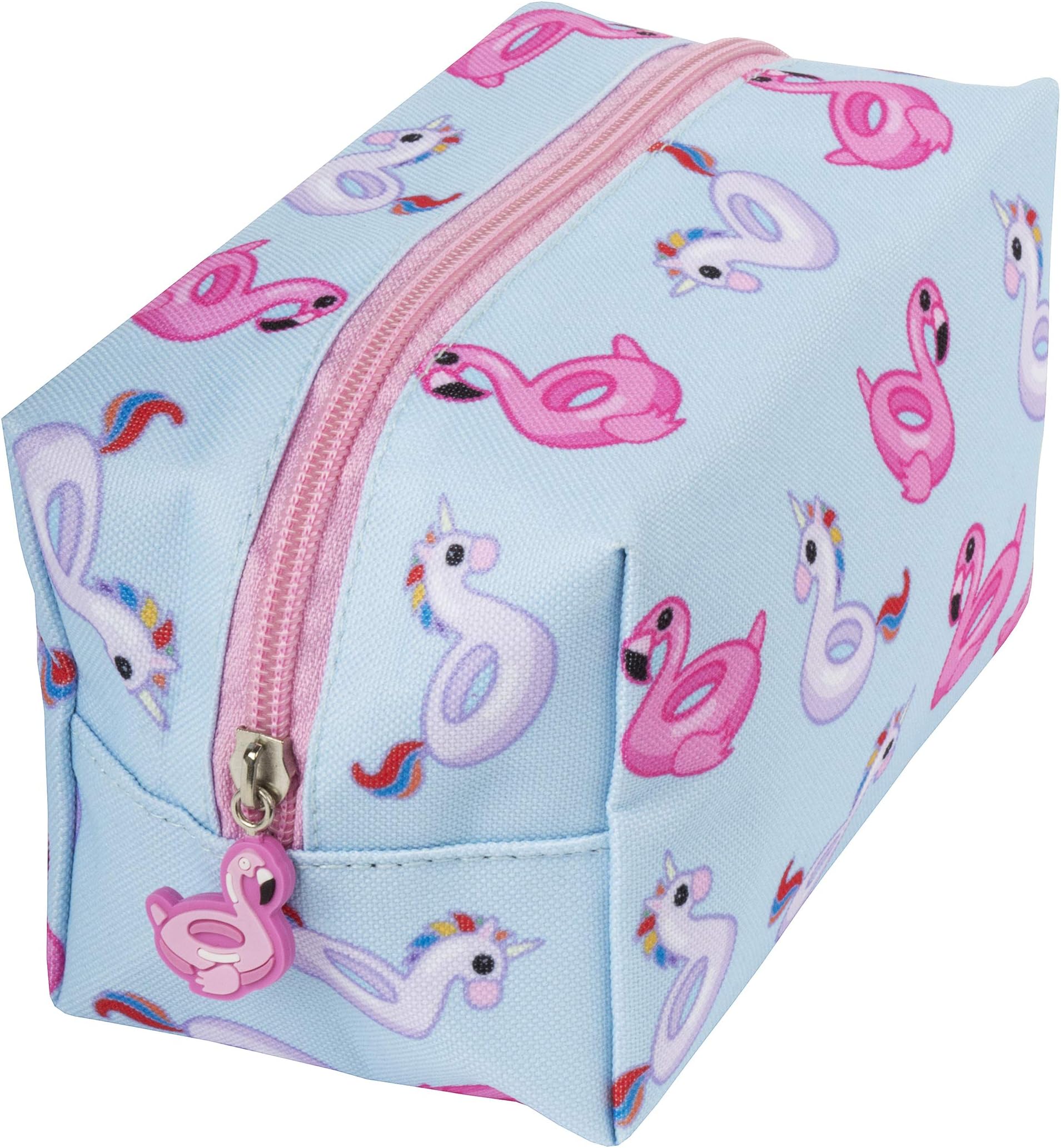 FRINGOO® Large Square Make Up Bag Cosmetics Pouch Travel Toiletry Bag Organiser Gift for Girls Funny Unicorn (Floaties)