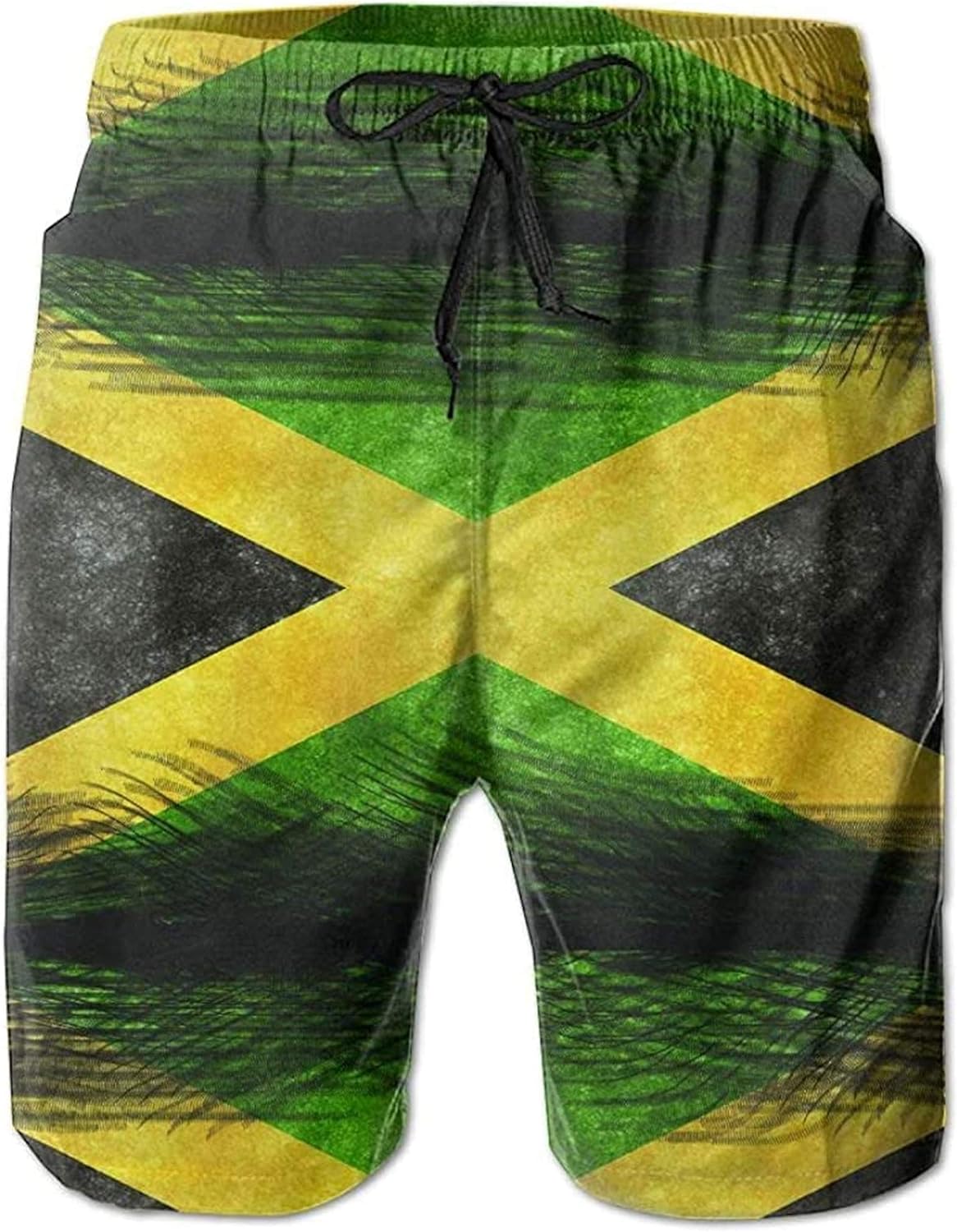 Star Harbor Jamaica Flag Jamaican Men's Swim Trunk Beach Shorts Amazon