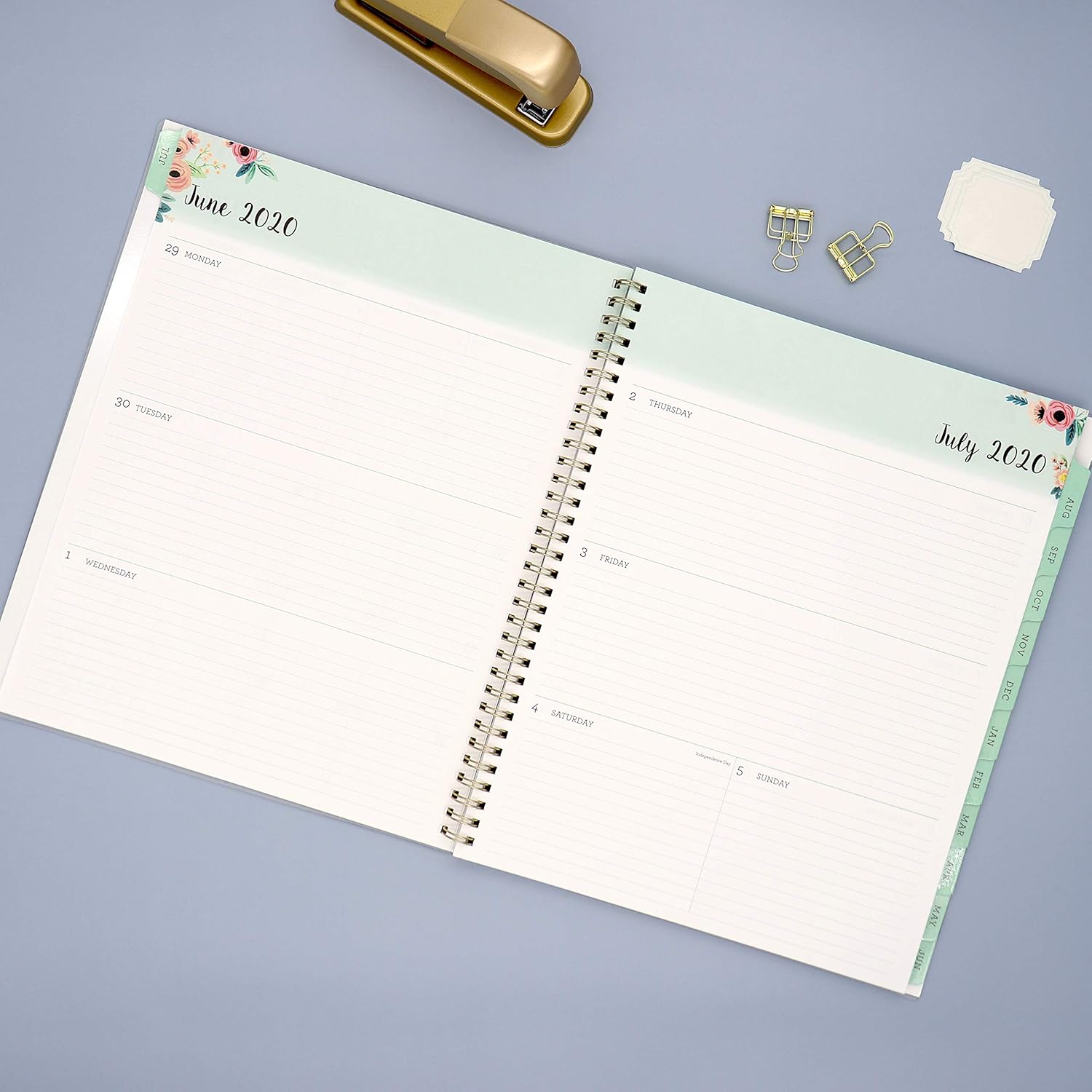 Blue Sky 2020-2021 Academic Year Weekly & Monthly Planner, Frosted Flexible Cover, Twin-Wire Binding, 8.5" x 11", Laurel : Office Products