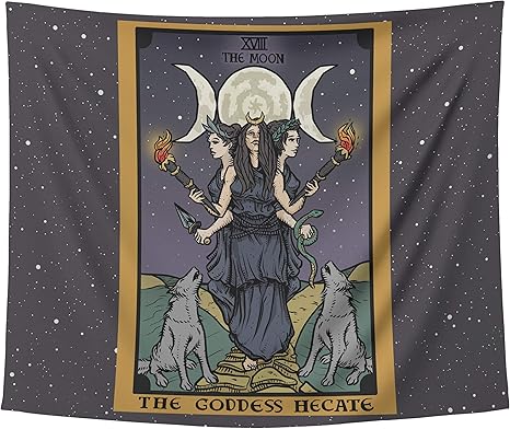 Amazon Co Jp 女神ヘカテ タロットカードタペストリー トリプルムーン 魔女クラフト マジック 壁掛けアートプリント 60インチ X 51インチ Generic