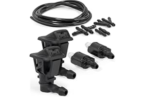 Click&Fit Repair kit Windshield washer Nozzles compatible with Jeep Wrangler 2013-2024, Gladiator 19-21 – Wiper washer check valves, hose, pipe connectors, sprayers replaces 68164356, Extension set