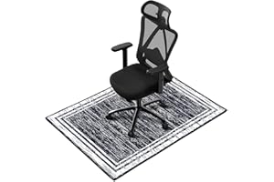 PHONTAIK Office Chair Mat, Chair Mat with Non-Slip Backing, 36x48 Desk Chair Mat for Scratch Prevention, Easy-to-Clean Chair Mat for Hardwood Floor, Office Rug with Lock Edge, Noise-Reduced Chair Mats, Black