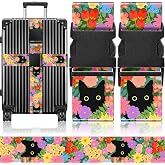 Slohif Luggage Straps for Suitcases Travel Belt Accessories Luggage Connector Identifiers 2 Pack Over Handle with Buckle Unique Nylon Adjustable Strap for Sleeping Bag Car Seat Cat