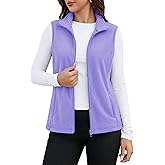 MAGCOMSEN Women's Fleece Vest Outerwear Sleeveless Lightweight Zip Jackets Warm Soft Vests with Zipper Pockets