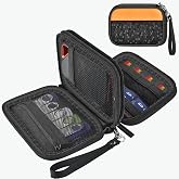 casmilee Hard Drive Case for SanDisk Extreme PRO/ for Crucial X9/X10 Pro | EVA Hard Shell, Holds 2 SSDs, 8 SD/MicroSD Slots, 
