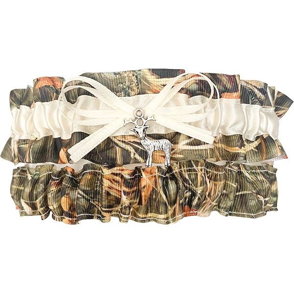 Amazon.com: Turquoise Camouflage Satin Wedding Bridal Garter Set - Deer  Head Charm : Clothing, Shoes & Jewelry