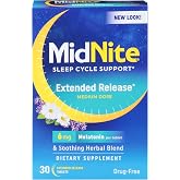 Midnite, Extended Release Melatonin Drug Free, 30 Count