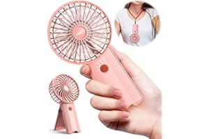 AAOLIN Mini Portable Folding Handheld Fans USB Rechargeable Personal Fan Neck Desktop 4-speed 3-in-1 Silent Handheld small Fan 6-15 hours battery life Suitable for summer travel Camping Outdoor Kids Gift