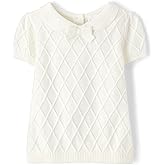 Gymboree,Girls,and Toddler Short Sleeve Peter Pan Collar Sweater,White,2T