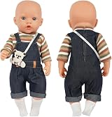 Aolso 14-18 inch Baby Doll Clothes Bear Overalls with Coat Hanger view 2