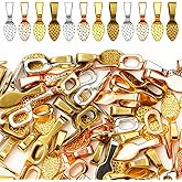 100 PCS Spoon Glue On Bails for Pendants, 5 Color Plated Jewelry Bails, Textured Glue Pad Necklace Pendant Connectors for Resin, Glass Cabochons, DIY Jewelry Making Supplies, Small Alloy Flat Bails