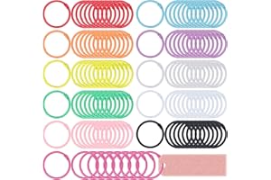 Koogel 66PCS Metallic Loose Leaf Binder Rings, 1.2 inch Colored Index Card Notebook Book Metal Steel Keychain Key Rings for School, Home or Office, Students Teachers, 11 Colors