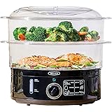 BELLA Two Tier Food Steamer with Dishwasher Safe Lids and Stackable Baskets & Removable Base for Fast Simultaneous Cooking -