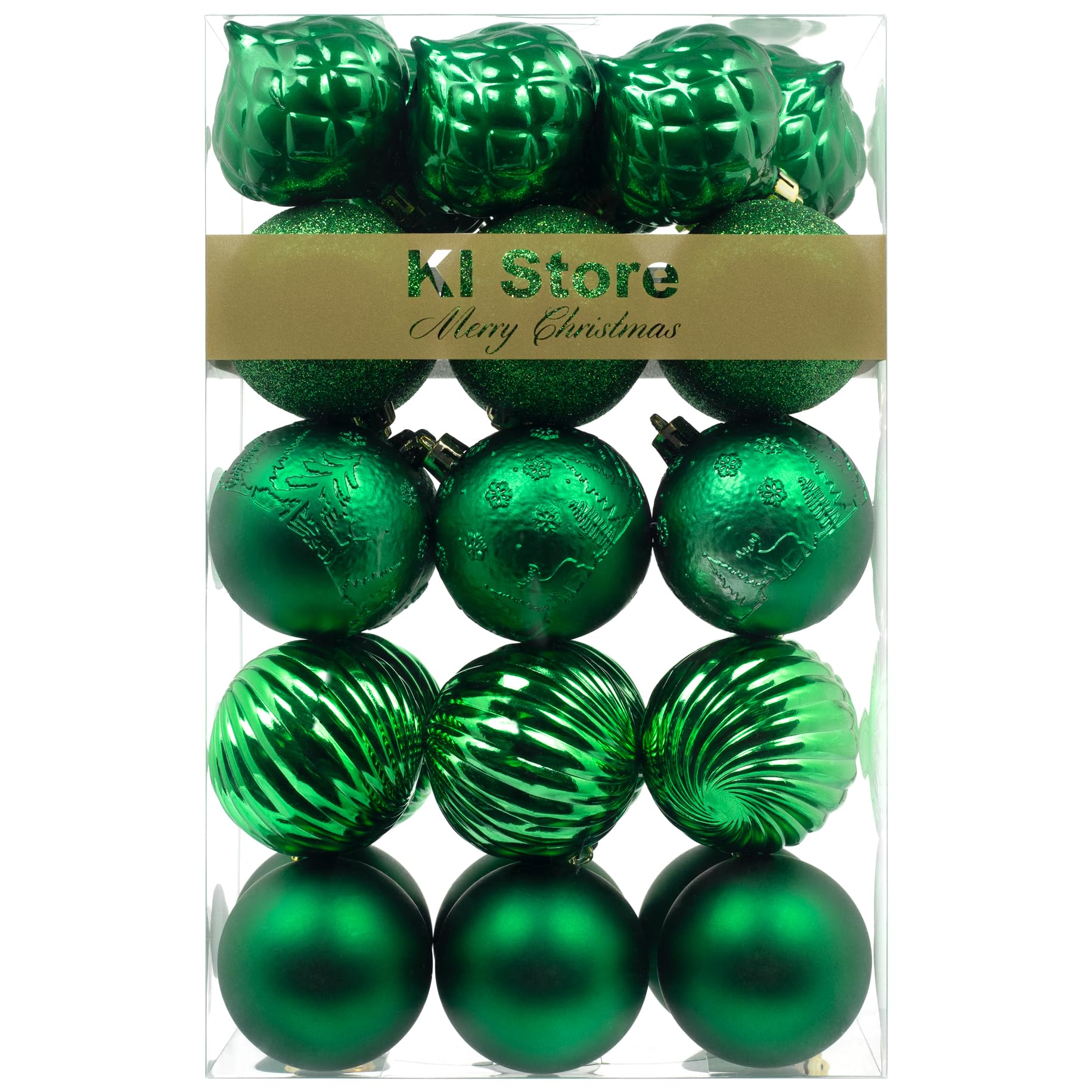 KI Store Green Christmas Baubles 60mm Christmas Tree Decoration Ornaments 30pcs Shatterproof Balls for Xmas Hanging Decorations Festival Holiday Decor — image 1
