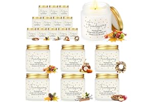Conelist 12 Pcs Thanksgiving Gifts Fall Scented Candles Set 3.5 Oz Soy Wax Pumpkin Scented Glass Jar Candle Friendsgiving Gift for Friends Coworker Women Men Autumn Birthday (Classic)