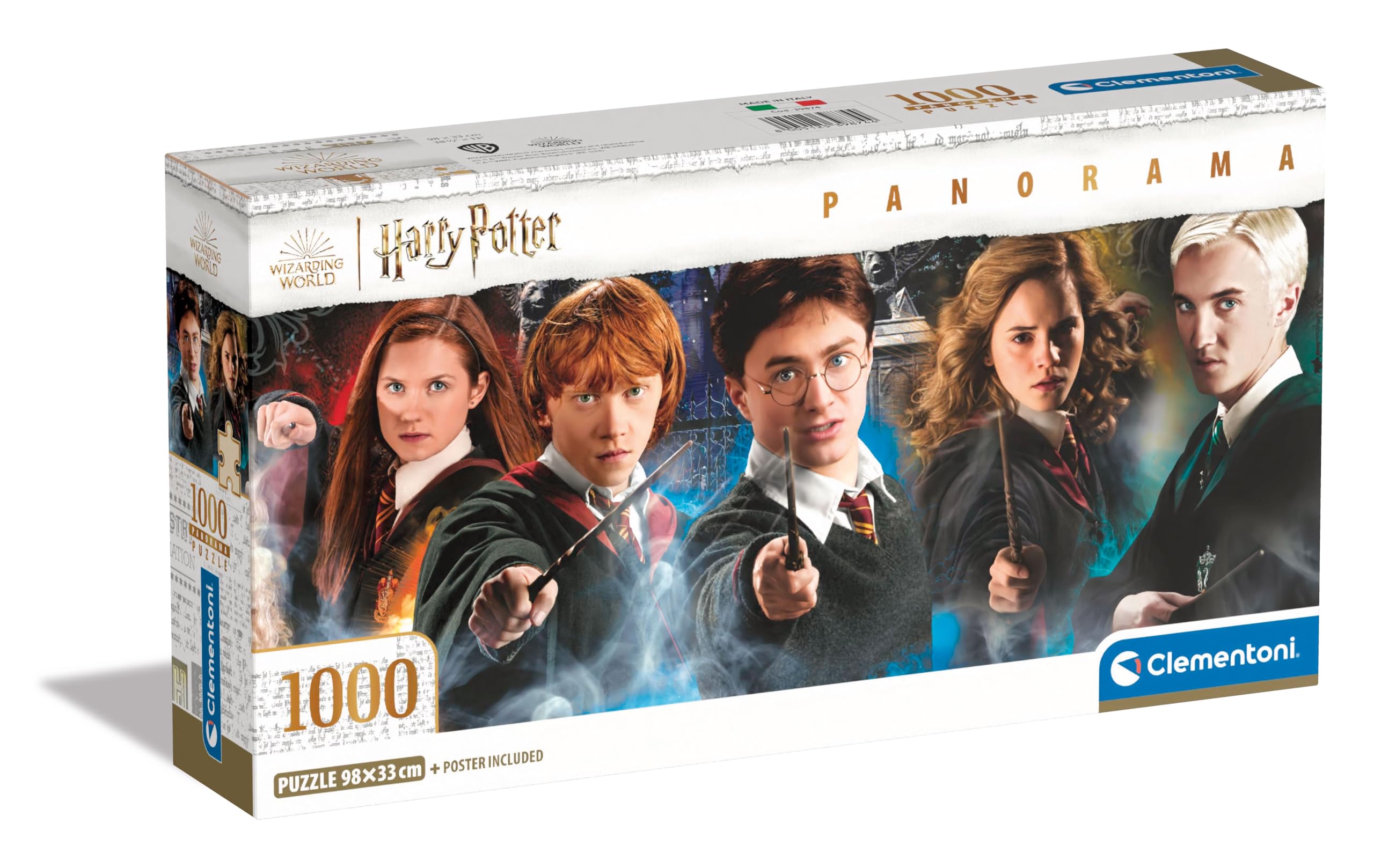 Clementoni Jigsaw Puzzle Harry Potter 1000 Pieces - Poster Included, Puzzle For Adults 14-99 Years, Gift For Men/Women, Hogwarts, Made In Italy, 39874