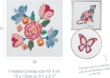Trimits 3PK Cross Stitch Kits for Adults Beginners Butterfly Cat Flowers 13x13cm view 4