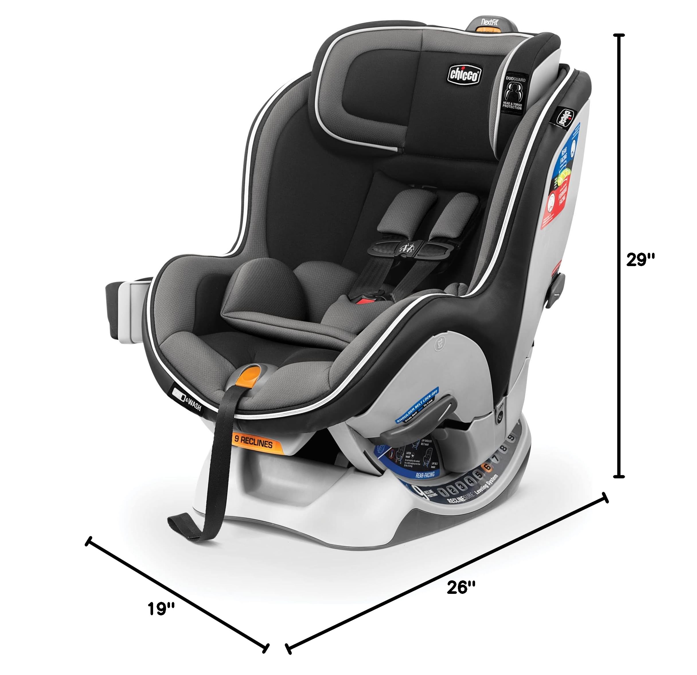 Chicco NextFit Zip Convertible Car Seat, Rear-Facing Seat for Infants 5-40 lbs., Forward-Facing Toddler Car Seat 25-65 lbs., Baby Travel Gear | Carbon/Black/Grey