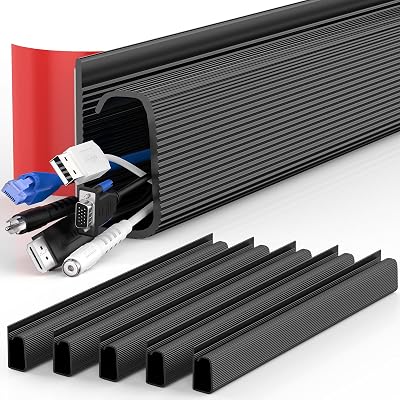 MOKANI Cable Management Under Desk 6pk 15.7in No-Drill Self-Adhesive Wire