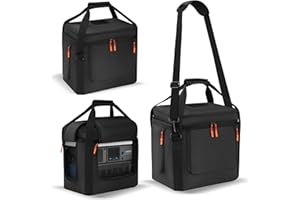 SPEQERK Carrying Case Compatible with Anker SOLIX C1000/C1000 Gen 2/C800/C800 Plus, Portable Power Station Bag with Shoulder Strap, Portable Generator Cover Compatible for Outside (Black, without wheels)