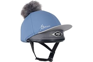 LeMieux Pom Pom Horse Riding Hat Silk with 4 Way Stretch Fabric Coordinates with Base Layers & Saddle Pads - Equestrian Headgear