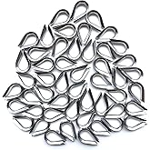 HEVERP 50 PCS M3 Stainless Steel Thimbles for 1/8 Inches Diameter Wire Rope