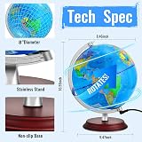 TTKTK Illuminated World Globe with Wooden Stand USB LED Educational Gift view 4