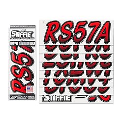 Stiffie Whipline Red/Black 3" Alpha-Numeric