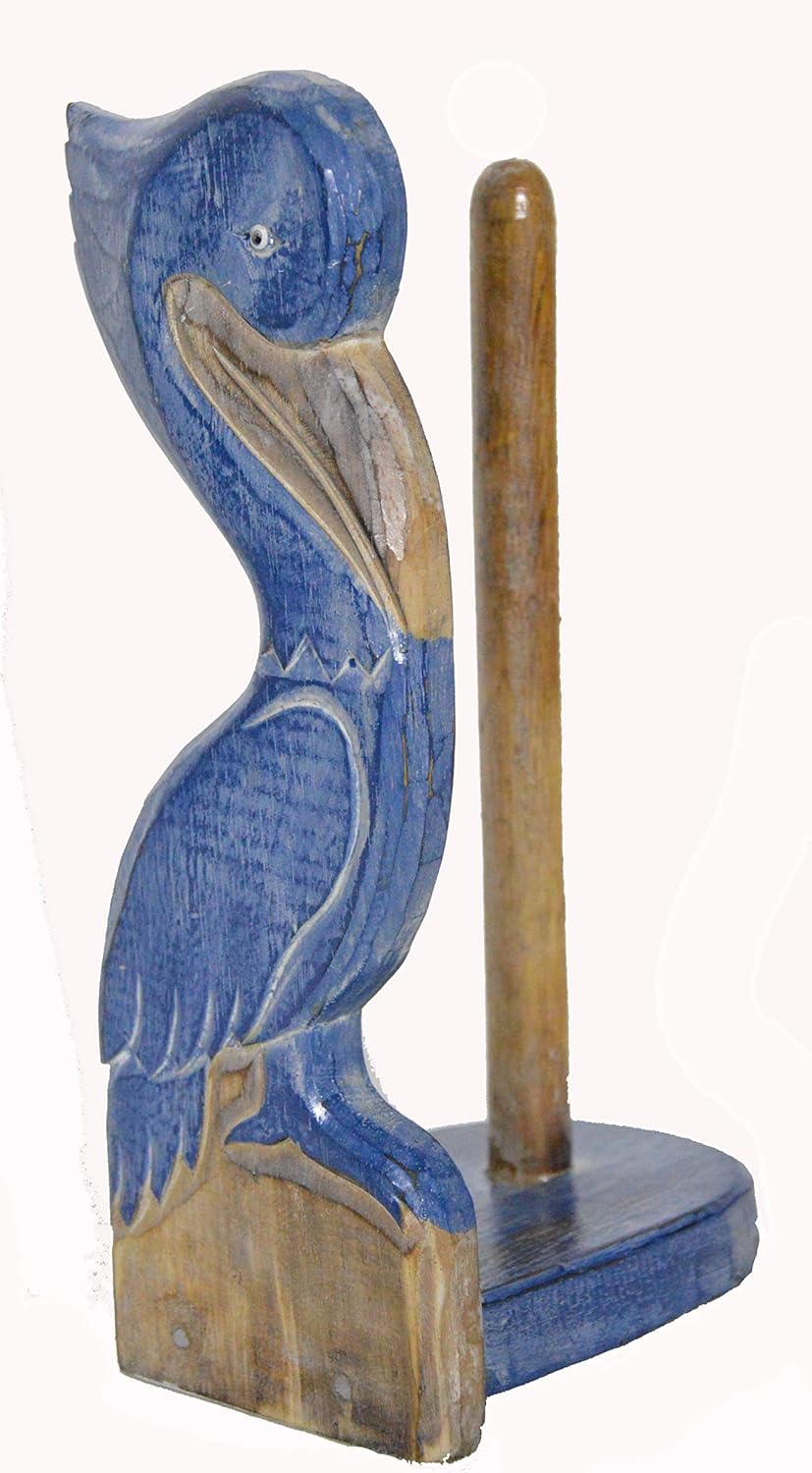 HandCarved Wooden Pelican Statue Vintage Bird Sculpture Unique Animal