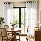PONY DANCE Linen Voile Curtain Panel with Eyelets 200 x 220 cm White view 6