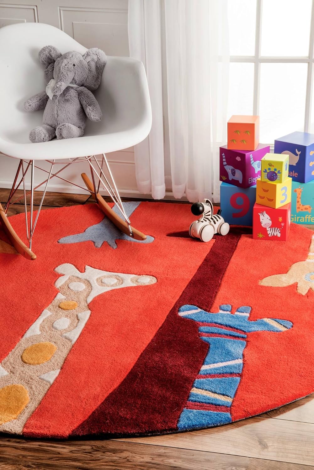 red kids rug