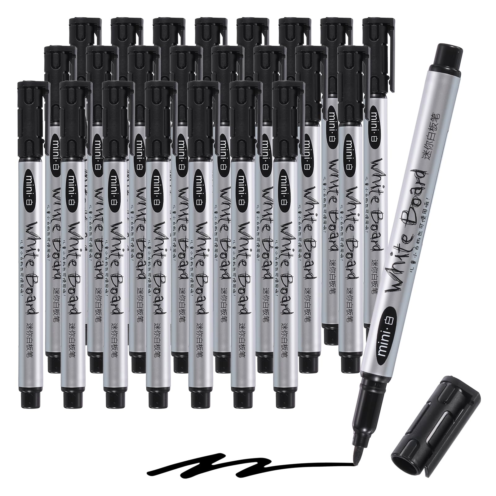 M&G Dry Erase Markers, 24 Pack Ultra Fine Tip White Board Markers Low Odor Whiteboard Marker Marking Pens for Classroom Office Meeting Home, Black