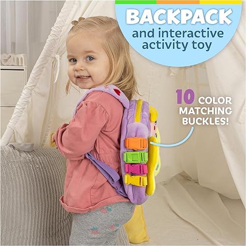 Buckle Toys Blossom Butterfly Toddler Backpack with Buckles and