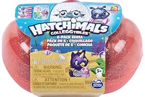 HATCHIMALS CollEGGtibles, Mermal Magic 6-Pack Shell Carrying Case with Season 5 CollEGGtibles, for Kids Aged 5 and Up