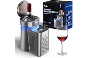 Wine Chiller,Yeego Upgrade Single Bottle Portable Wine Chiller 41°F-64°F for Bottle Red, Champagne, Coffee, Wine Bottle Chiller with Power Cord and 1 Coffee Cup for Home and Car, Ideal for Wine Lover