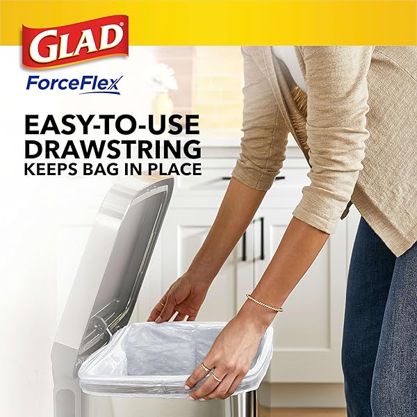 GLAD FORCEFLEX TALL KITCHEN DRAWSTRING TRASH BAGS, 13 GAL, FRESH CLEAN, 110 CT, PACK MAY VARY