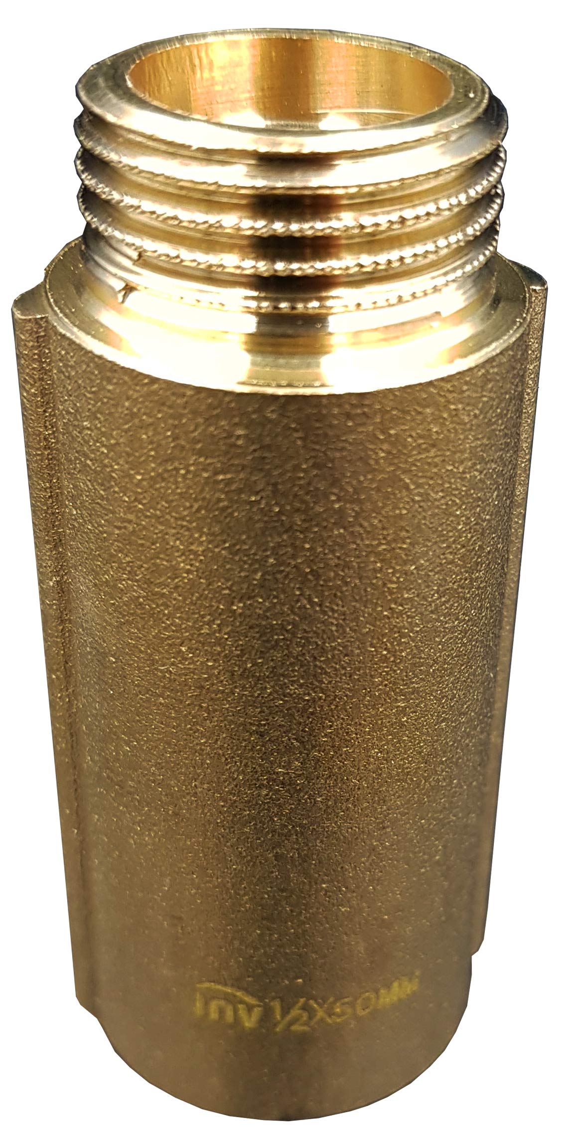 1/2" BSP (15mm) Pipe Thread Extension Female x Male Cast Iron Brass - 50mm Long