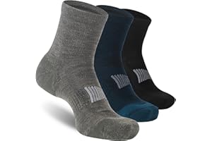 RTZAT Men's Women's 90% Merino Wool Ankle Athletic Business Casual Running Arch Support Everyday Thin Wool Socks
