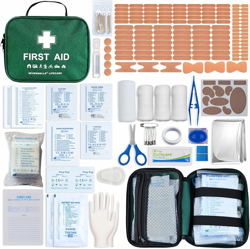 220 Piece First Aid Kit Eye Care Ice Packs Blanket Home Car Office
