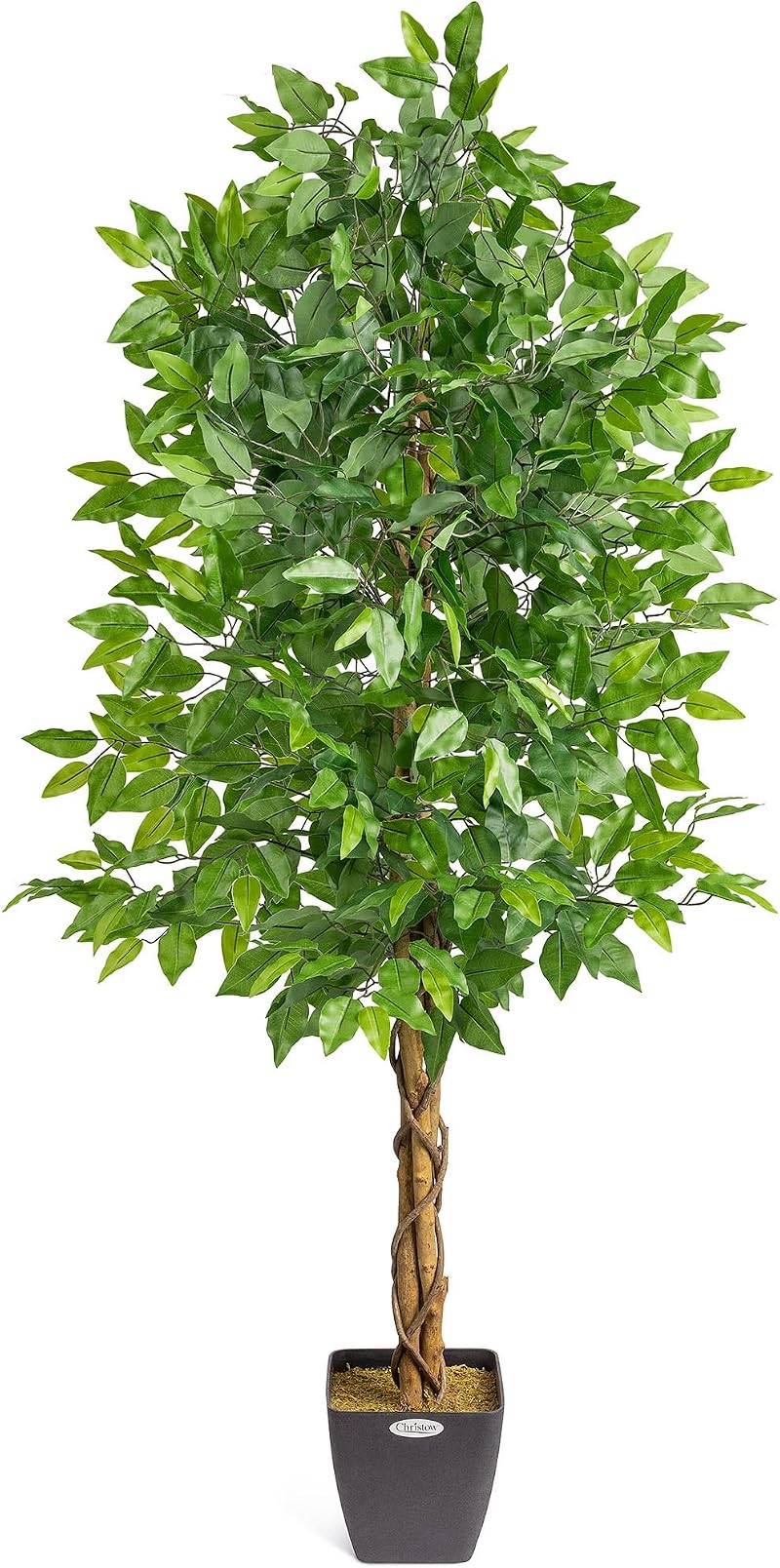 CHRISTOW Artificial Ficus Tree 5ft Lifelike PEVA Leaves Natural Wooden Trunk