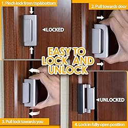 Home Security Door Lock, 2 Pack Childproof Door