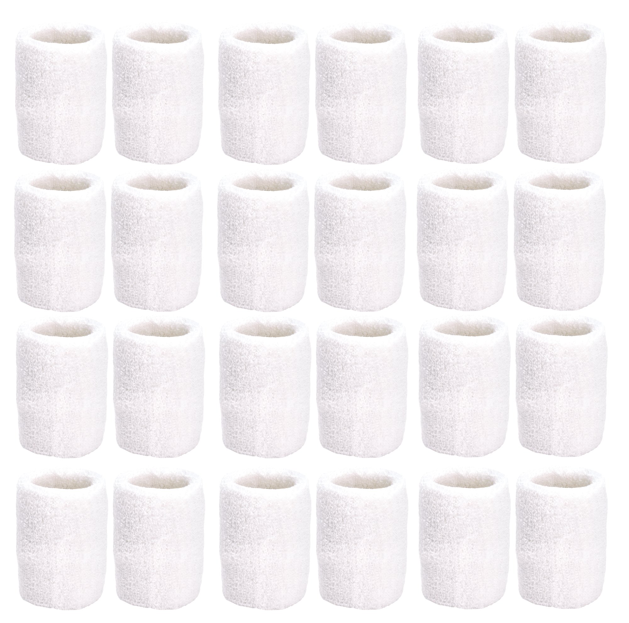 Unique Sports Athletic Performance Team - Paquete de 24 pulseras (12 pares), color blanco