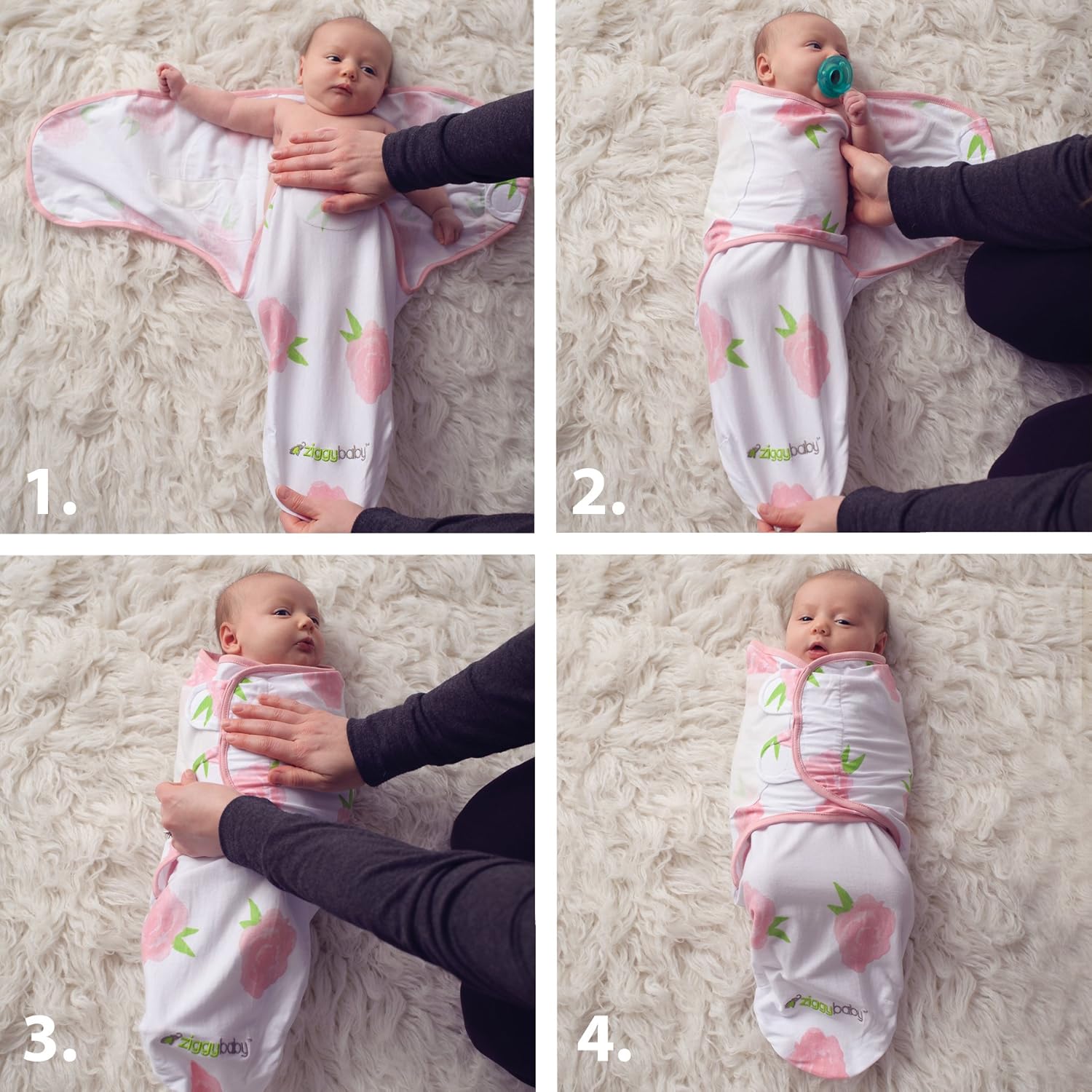 Baby Swaddle Blanket Wrap Set 3 Pack- Pink Peony, Pink Heart, Pink Buffalo Plaid: Home & Kitchen