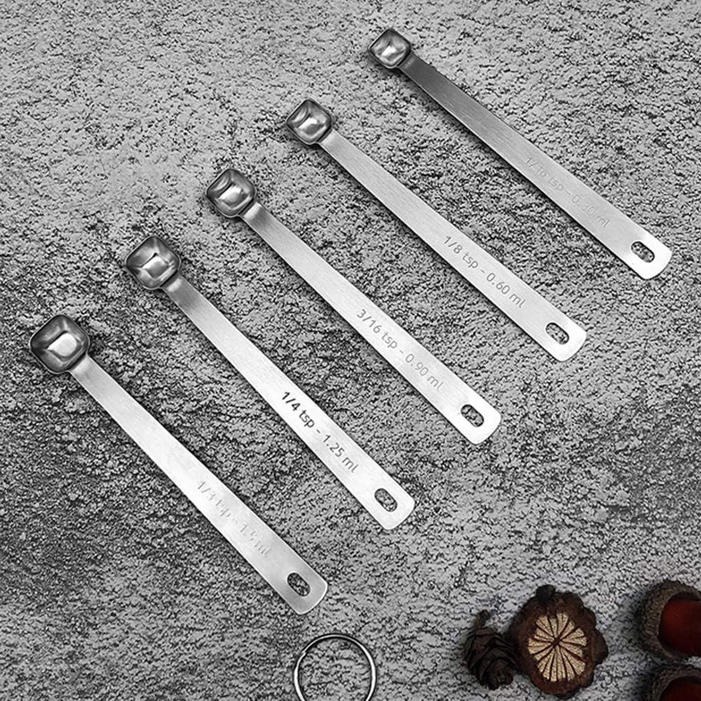 13 Piece Stainless Steel Measuring Spoons Set, Including 7 Double Sided Magnetic Measuring Spoons, 1 Leveler and 5 Mini Measuring Spoons, for Dry and Liquid Ingredients, Fits in Spice Jar (Multicolor): Kitchen & Dining