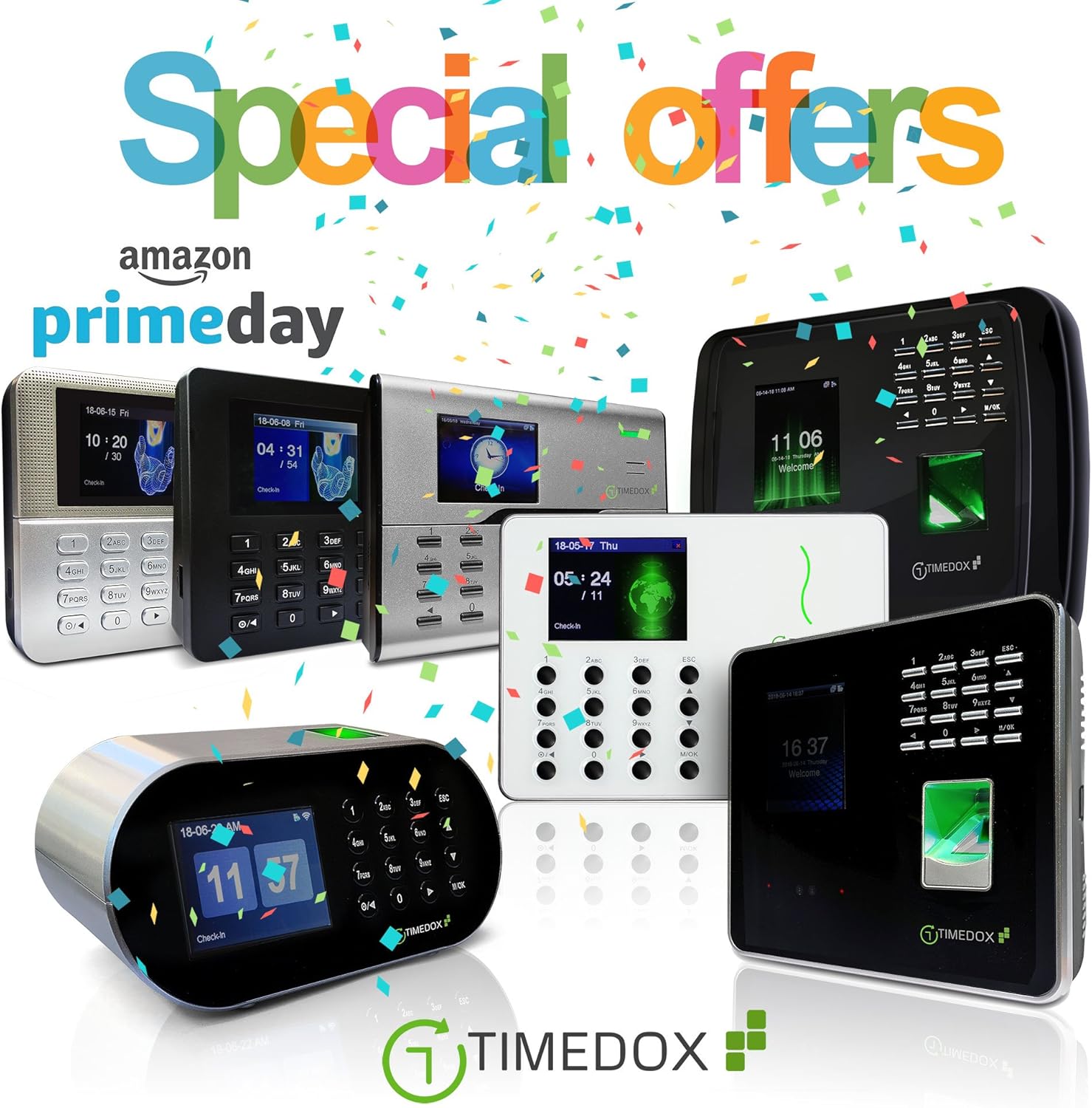 Timedox Silver Plus Biometric Fingerprint Time Clock for Employees | $0 No Monthly Fee | One-Time Payment for The Software is Required | Export Dynamic Reports to Payroll | 2 Yr. Warranty : Office Products