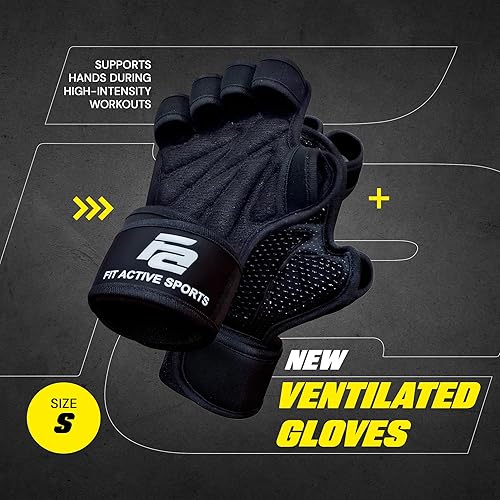 thumbnail image 2 of Fit Active Sports Ventilated Weight Lifting Gloves With Wrist Wraps - Gym & Cross Training Hand Protection 2 of 10